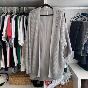 Free People oversized cardigan gray NWOT